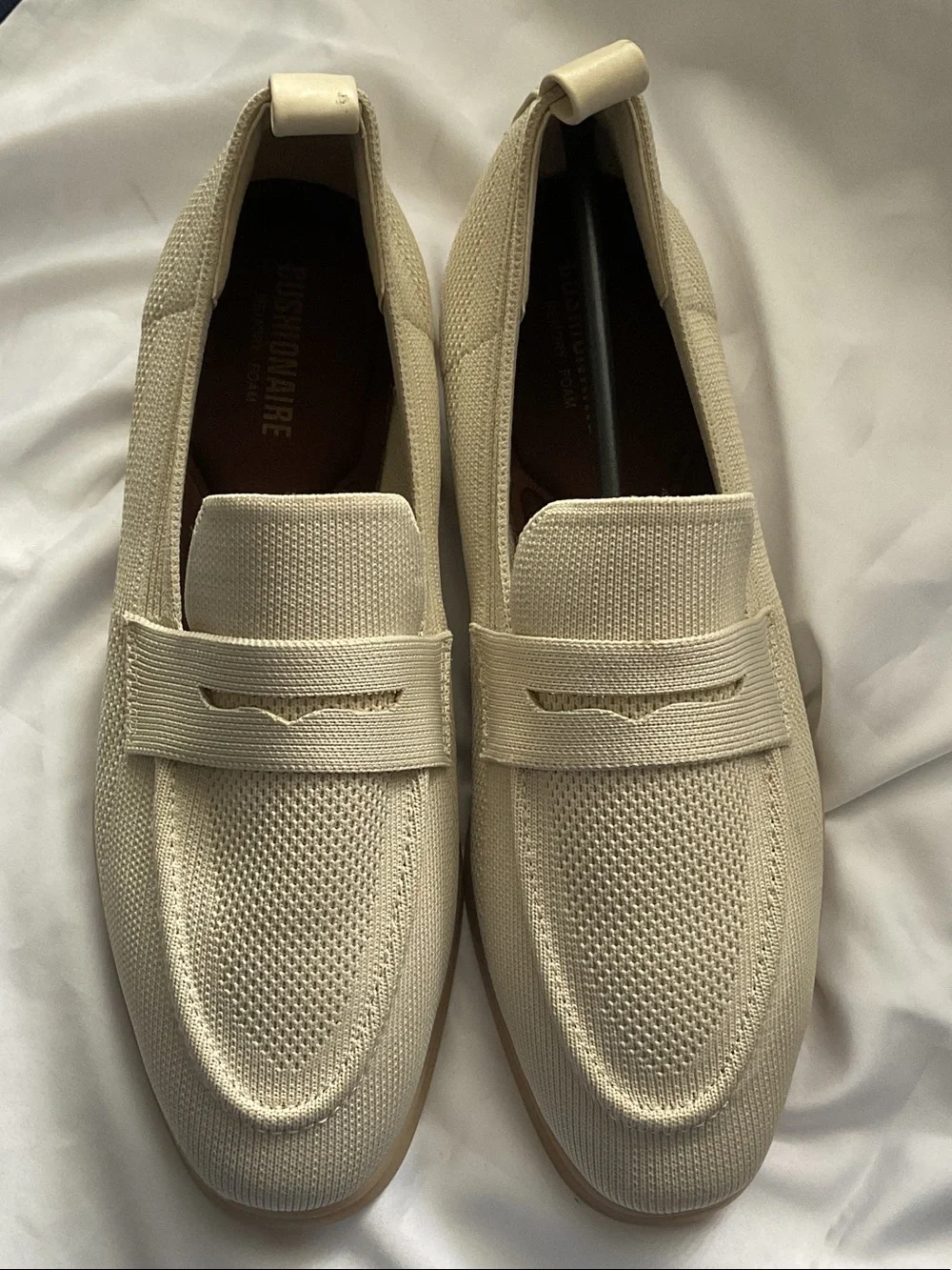 Women’s Cushionaire Memory Foam Knit Slip-On Loafers in Cream